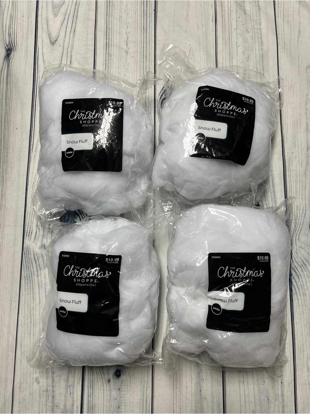 The Christmas Shoppe Snow Fluff - White Decorative Fill (4 Pack)